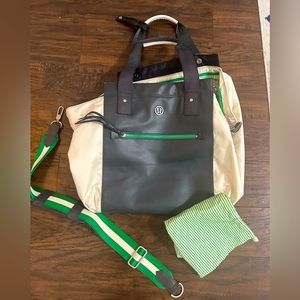 lululemon athletica Black and Cream Tote Bag